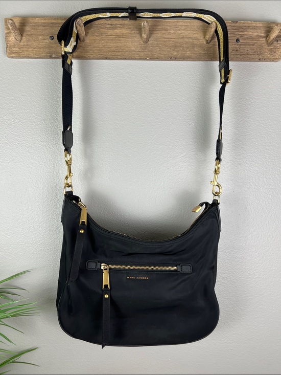 Marc Jacobs Handbags - Marc Jacobs Black Nylon Hobo Shoulder Bag with Gold Tone Hardware